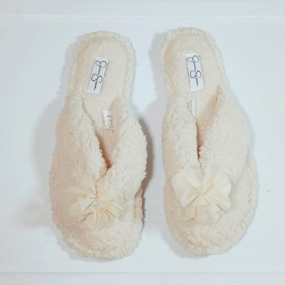 Jessica Simpson Floral Flip Flop Slippers Size‎ 9-10 - Picture 1 of 3